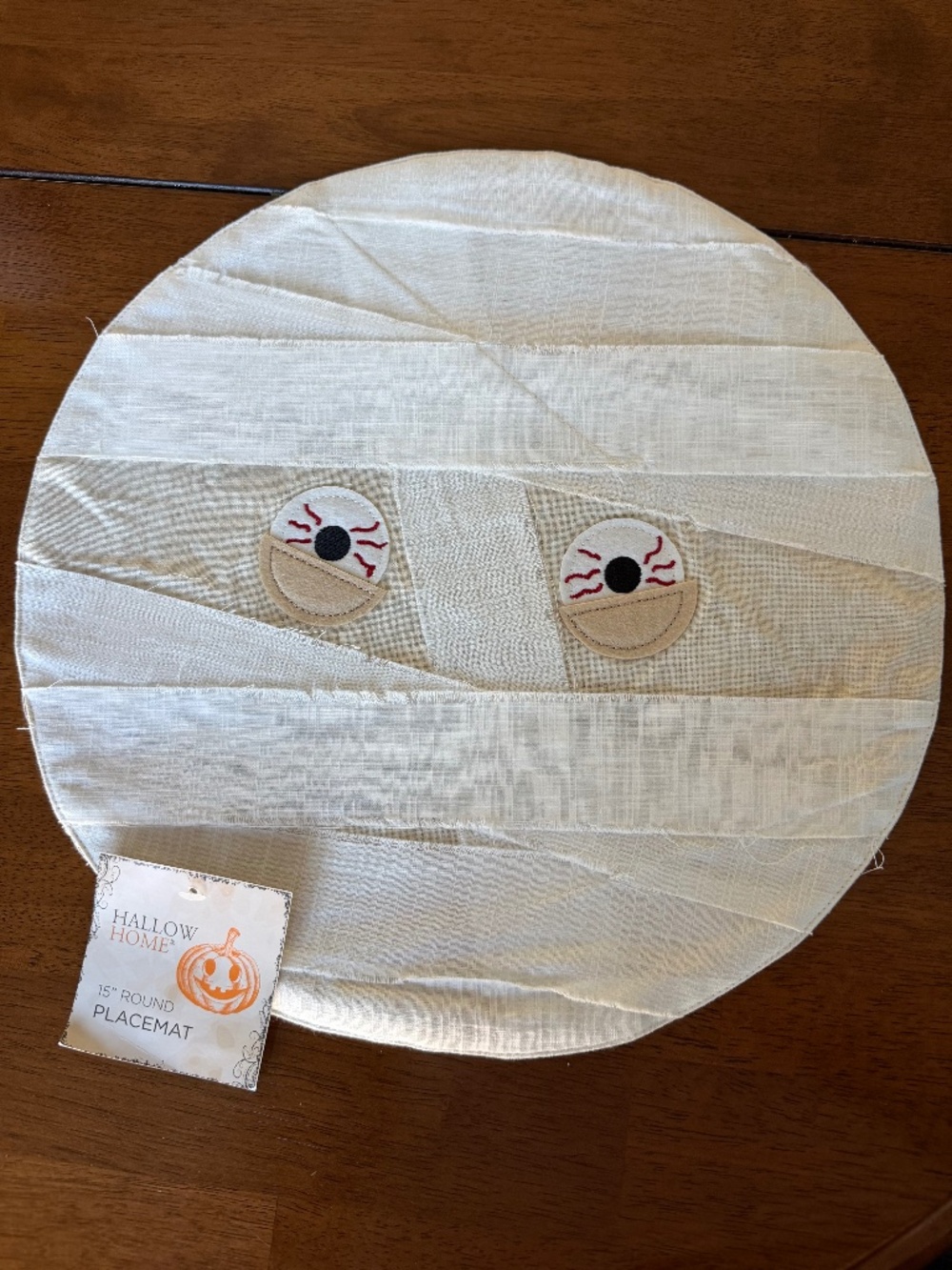 Hallow Home Mummy 15" Placemats Set 6 NWOT Halloween Fall Decor Tablescape